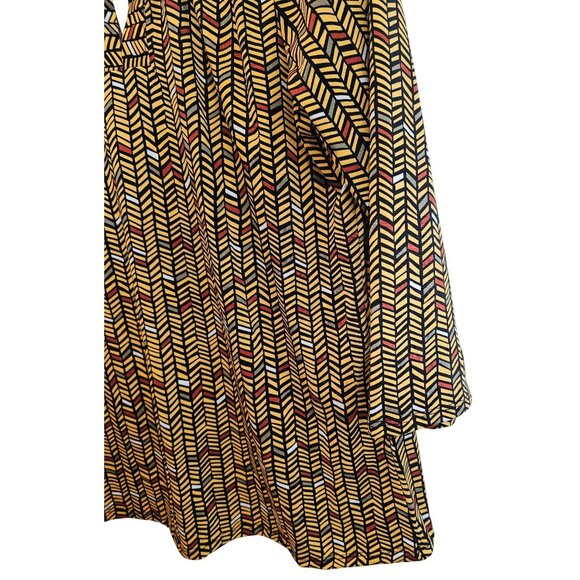 Notations Womens Blouse 3/4 Sleeve Abstract Yellow Keyhole Embellished Sz M NWT - Picture 10 of 12